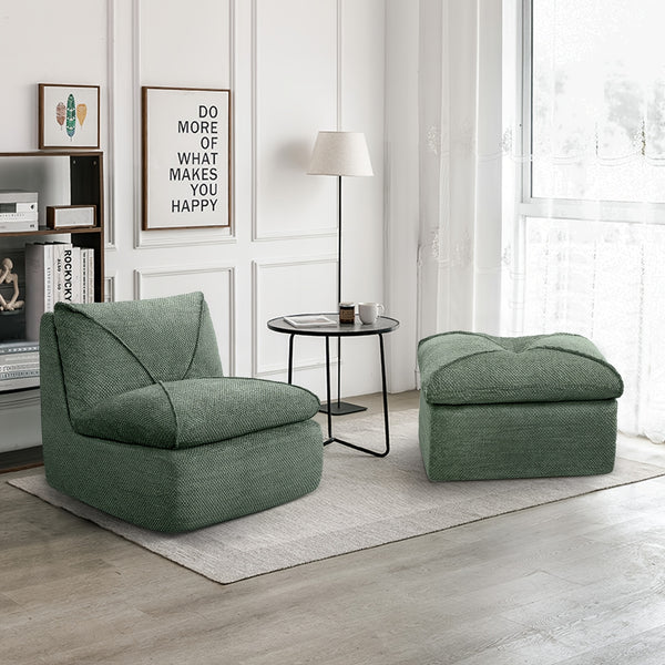 KERDOM 35.4'' Wide Armless Leisure Sofa, Breathable -linen Fabric