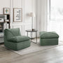KERDOM 35.4'' Wide Armless Leisure Sofa, Breathable -linen Fabric