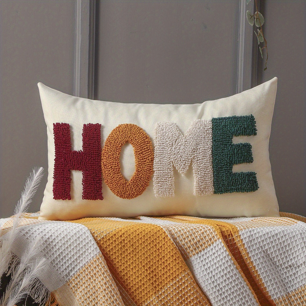 Machine Washable Decorative Cushion Case with Zipper - Living Room & Bedroom Decor
