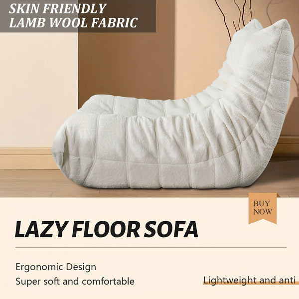 Modern Couple Sofa Teddy Velvet Compressed Sofa, Double Cushion Sofa, Lazy Sofa, Multi-purpose
