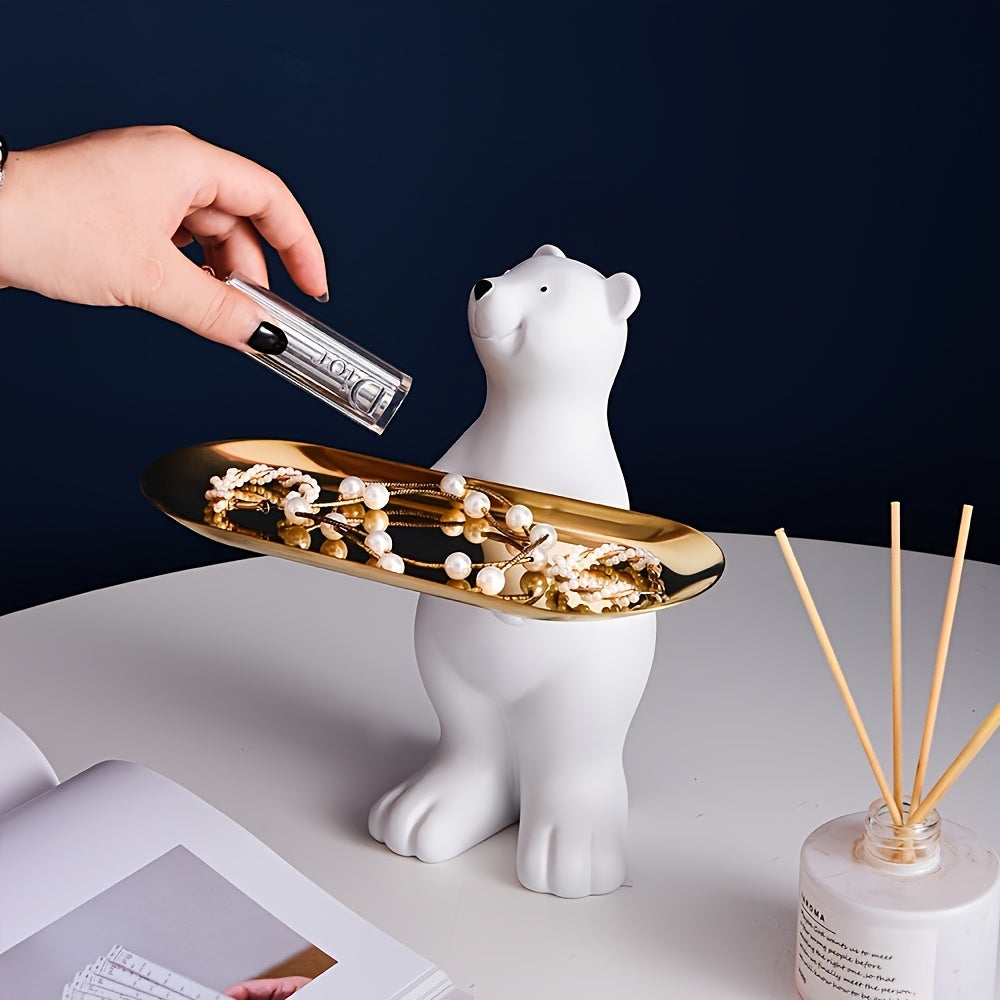 1pc\u002FHigh-end White Polar Bear Storage Ornament, Multiple Styles, Can Only Hold Lightweight Items