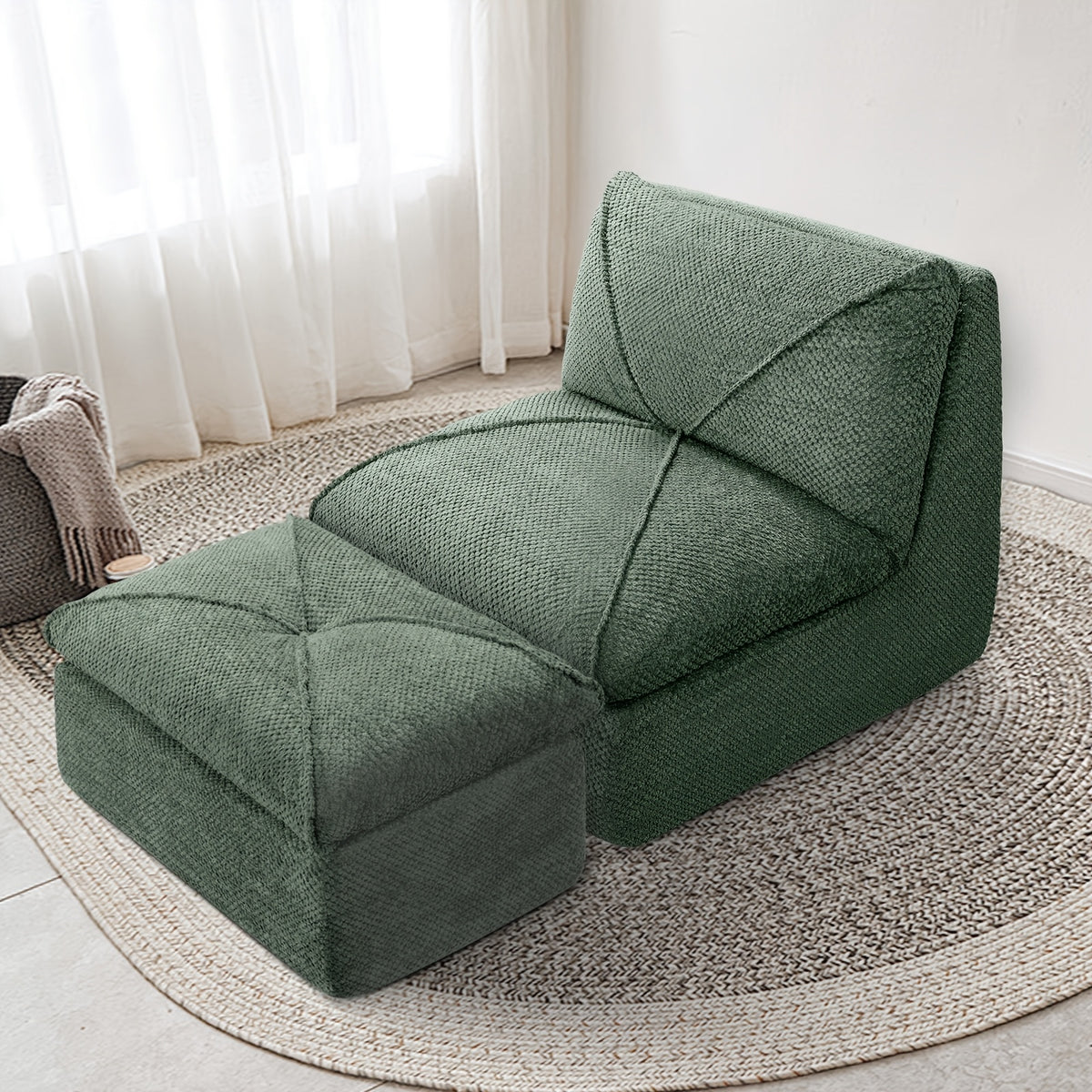 KERDOM 35.4'' Wide Armless Leisure Sofa, Breathable -linen Fabric