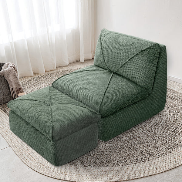 KERDOM 35.4'' Wide Armless Leisure Sofa, Breathable -linen Fabric