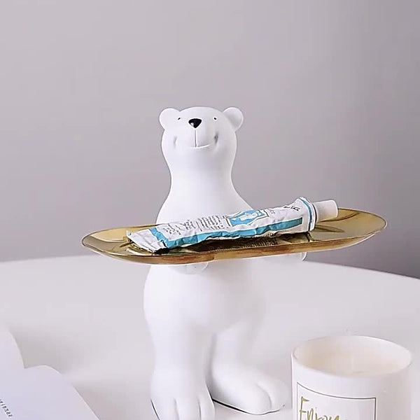 1pc\u002FHigh-end White Polar Bear Storage Ornament, Multiple Styles, Can Only Hold Lightweight Items