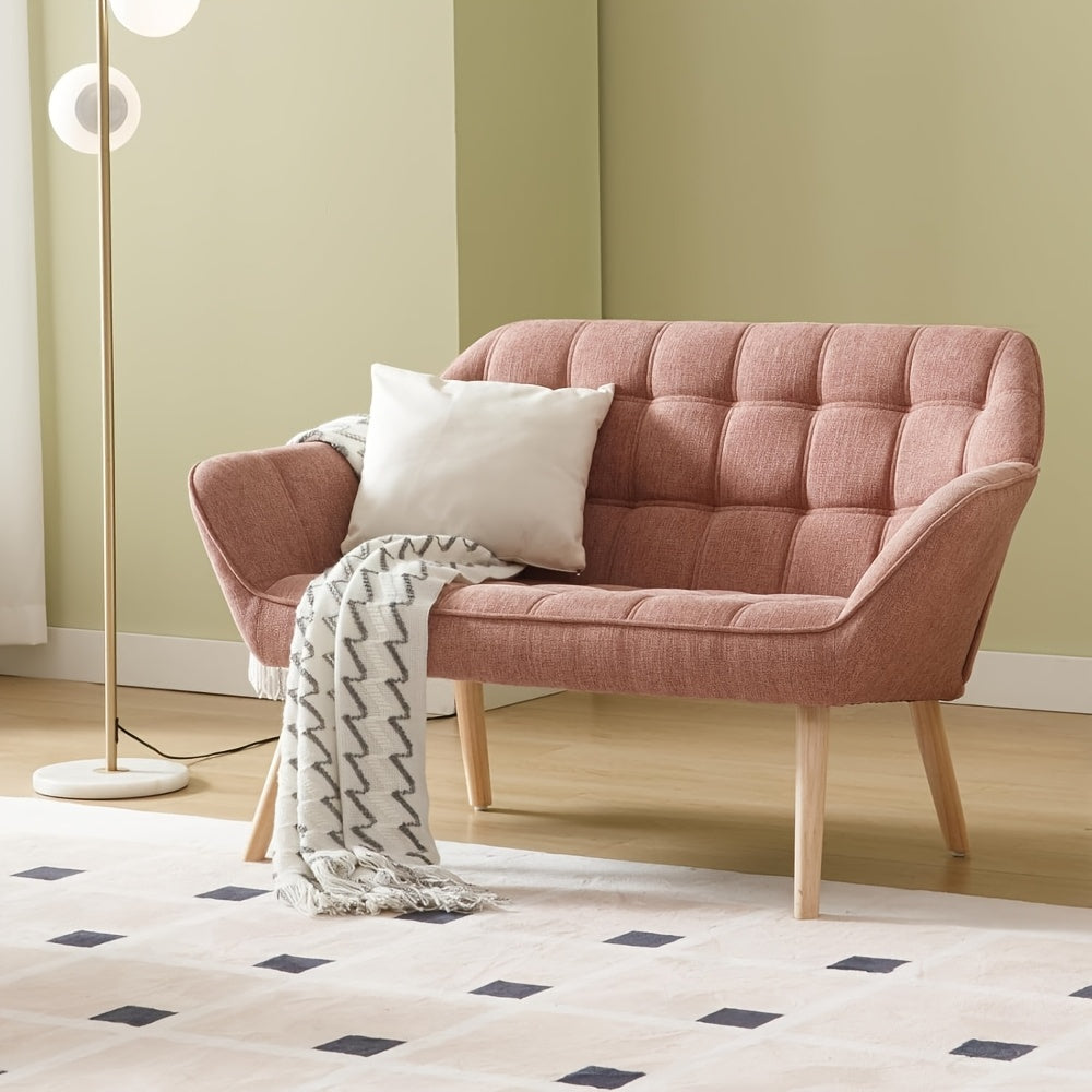 1pc Guyou Small Loveseat for Bedroom 2-Seat Mini Sofa Couch with Wingback