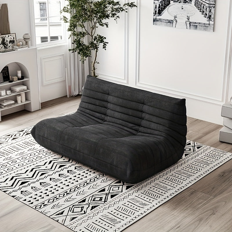 Modern Couple Sofa Teddy Velvet Compressed Sofa, Double Cushion Sofa, Lazy Sofa, Multi-purpose