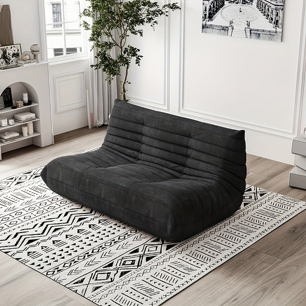 Modern Couple Sofa Teddy Velvet Compressed Sofa, Double Cushion Sofa, Lazy Sofa, Multi-purpose