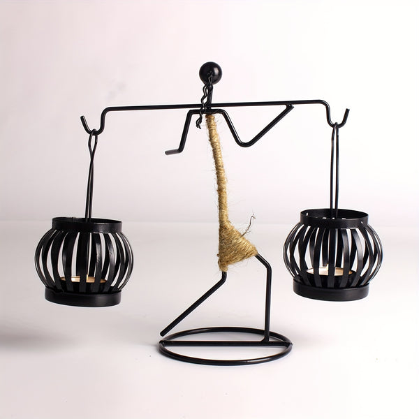 1pc Metal Shaped Candle Holder With A Lady Character Design, Christmas Decoration