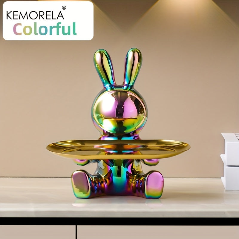 KEMORELA Rabbit Key Storage Ornament, Ceramic Material, Figurine Ornament