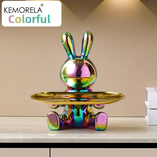 KEMORELA Rabbit Key Storage Ornament, Ceramic Material, Figurine Ornament