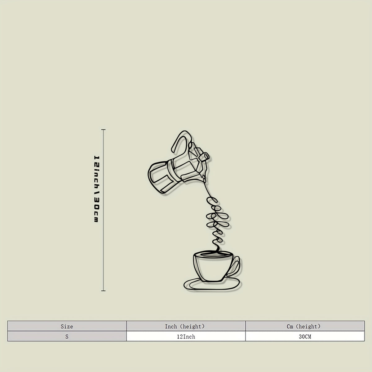 1pc Modern Metal Coffee Wall Art, Modern Metal Coffee Abstract Statue Mural, Perfect for Home & Kitchen