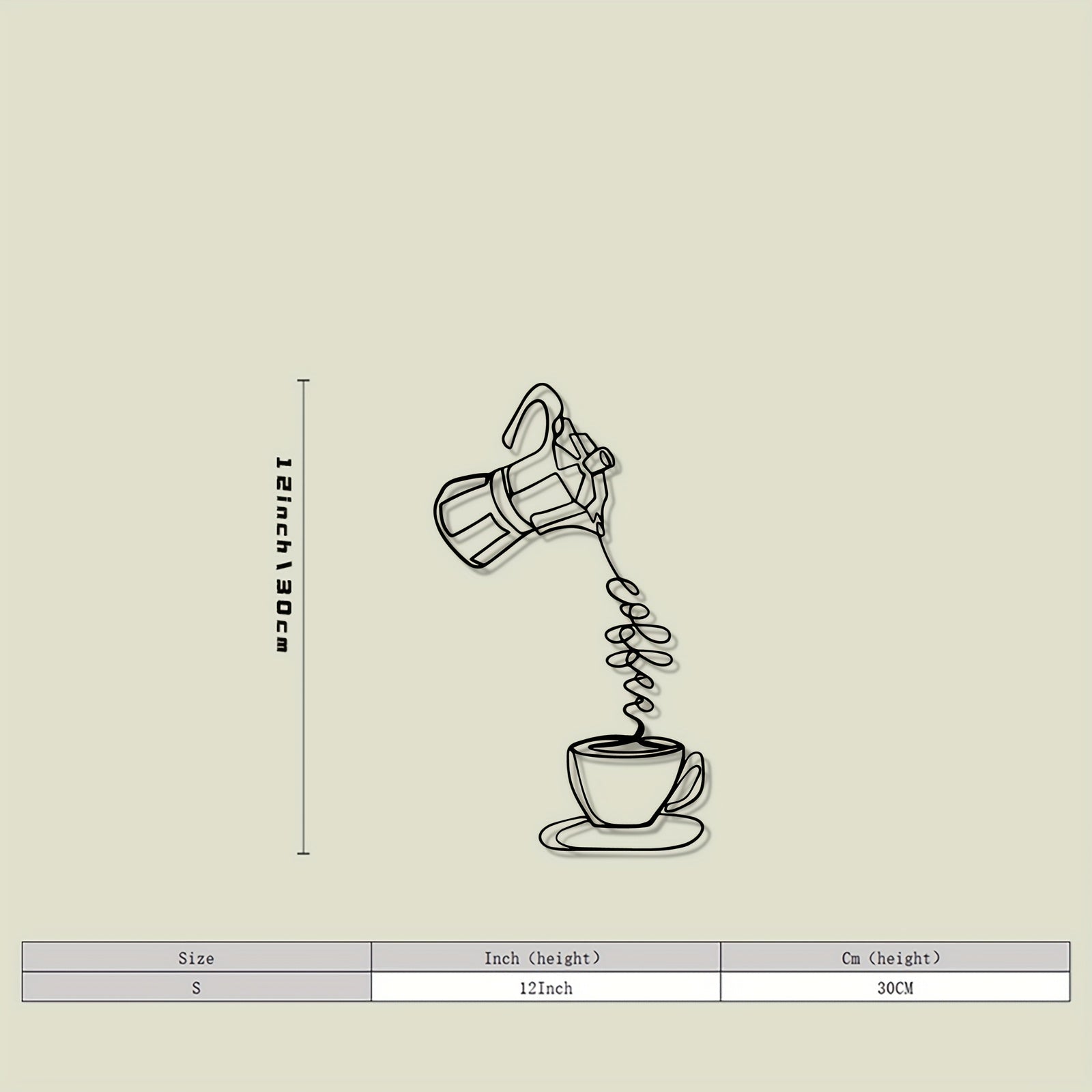 1pc Modern Metal Coffee Wall Art, Modern Metal Coffee Abstract Statue Mural, Perfect for Home & Kitchen
