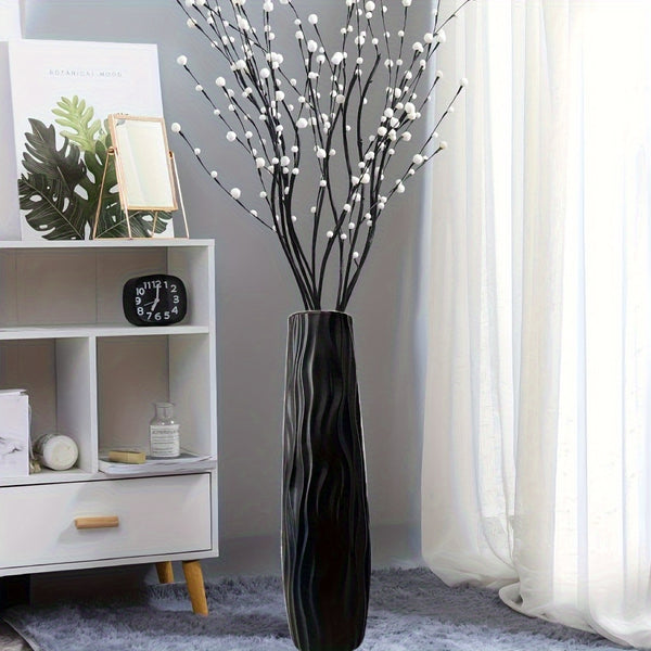 u002FCabinet Vase 22.83 Inches Tall - European Minimalist Modern Geometric Texture Cylindrical Design