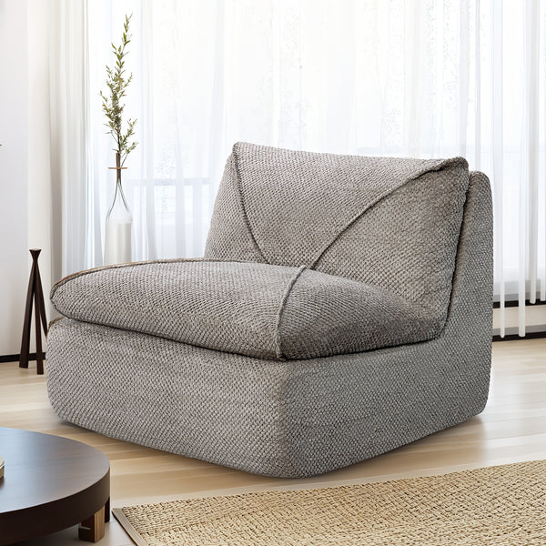 KERDOM 35.4'' Wide Armless Leisure Sofa, Breathable -linen Fabric