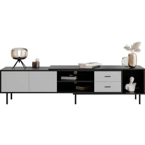 Modern TV Stand for 80-Inch TVs - Heavy-Duty Entertainment Center with Large Storage Cabinets