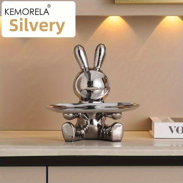 KEMORELA Rabbit Key Storage Ornament, Ceramic Material, Figurine Ornament