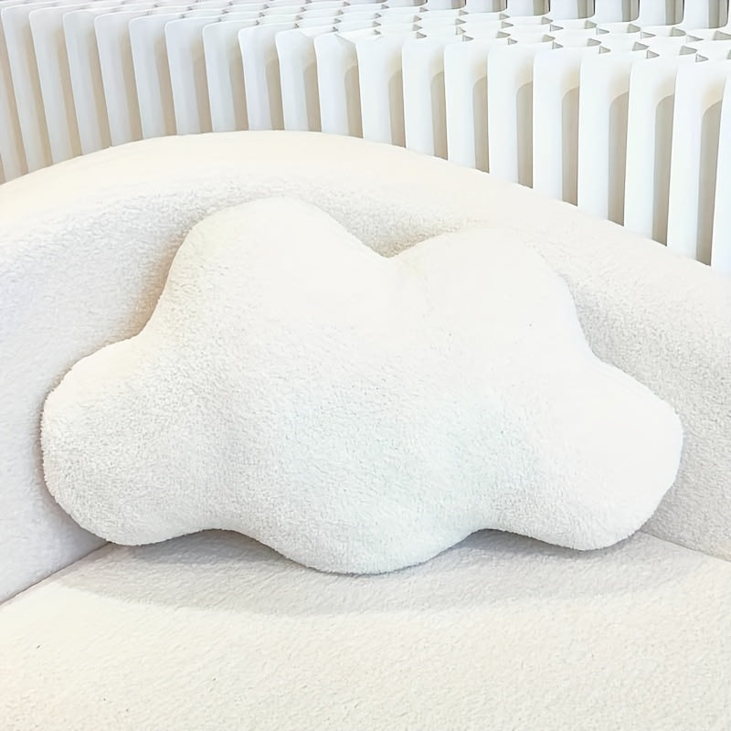 1pc Extra-Soft Plush Cloud-Shaped Throw Pillow - Fluffy Cushion for Couch, Bed