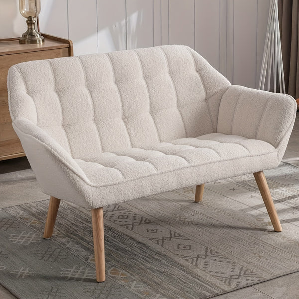 1pc Guyou Small Loveseat for Bedroom 2-Seat Mini Sofa Couch with Wingback