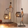 1pc Metal Shaped Candle Holder With A Lady Character Design, Christmas Decoration
