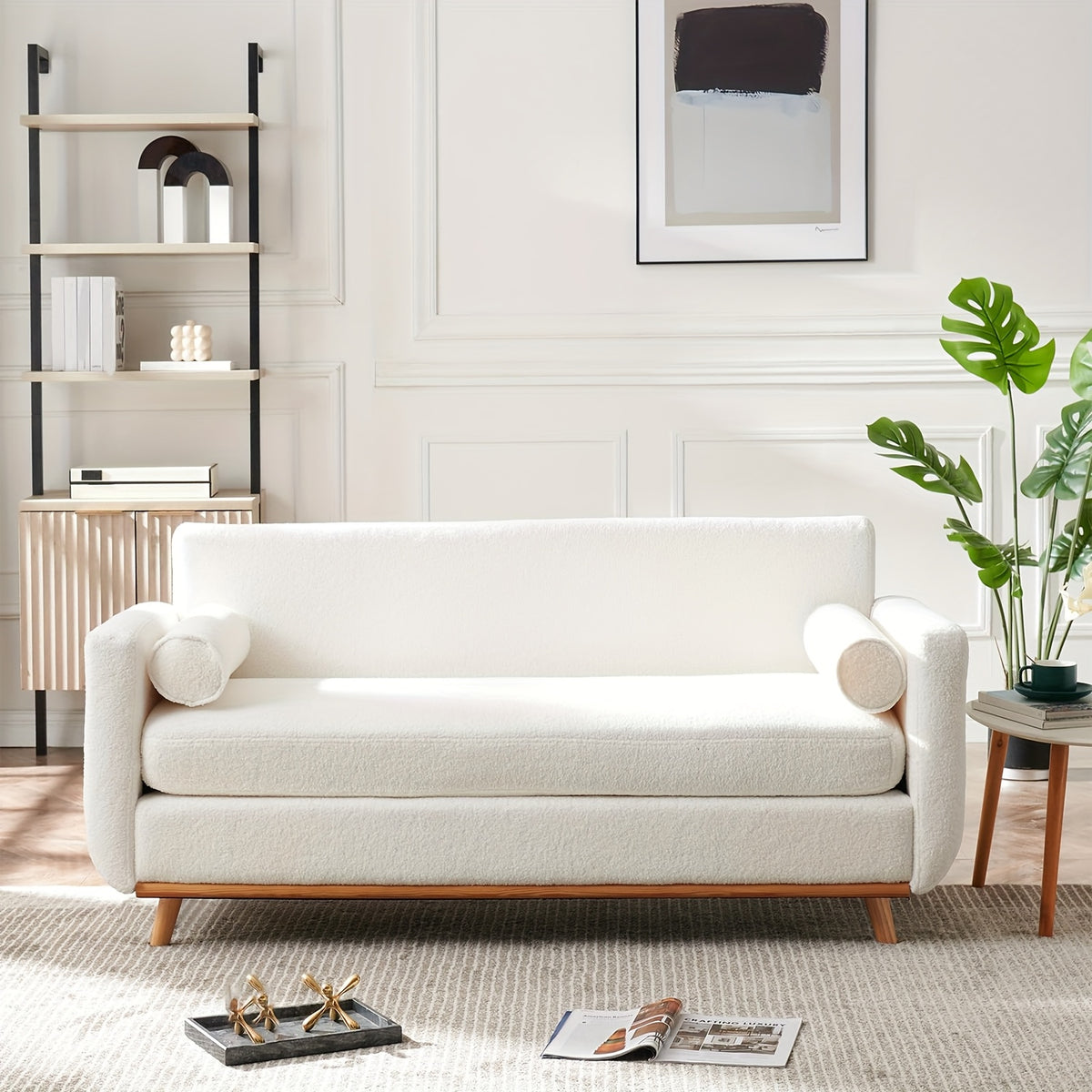 Modern Sherpa Loveseat Sofa Modern Sherpa 60in Loveseat Sofa