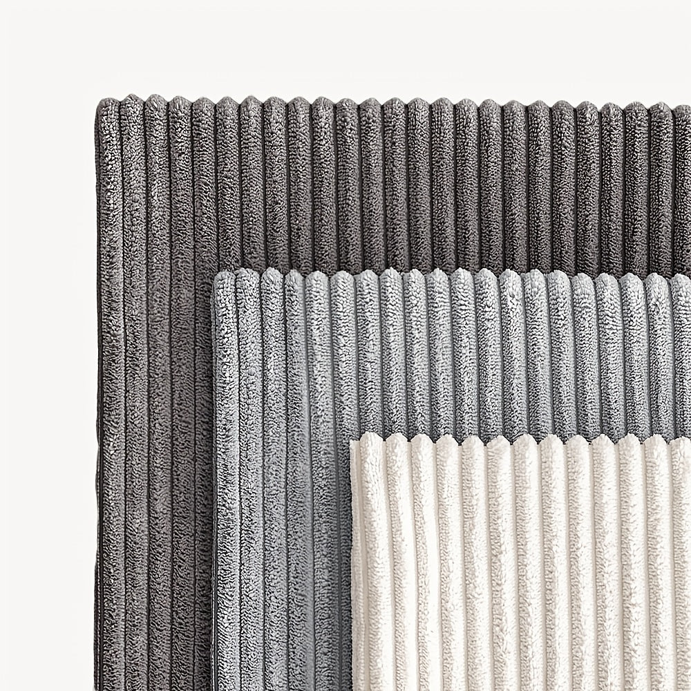 3pcs Bocwre Soft Velvet Bohemian Striped Pillow Covers - Double-Sided Reversible Decorative Cushion Covers with Zipper Closure