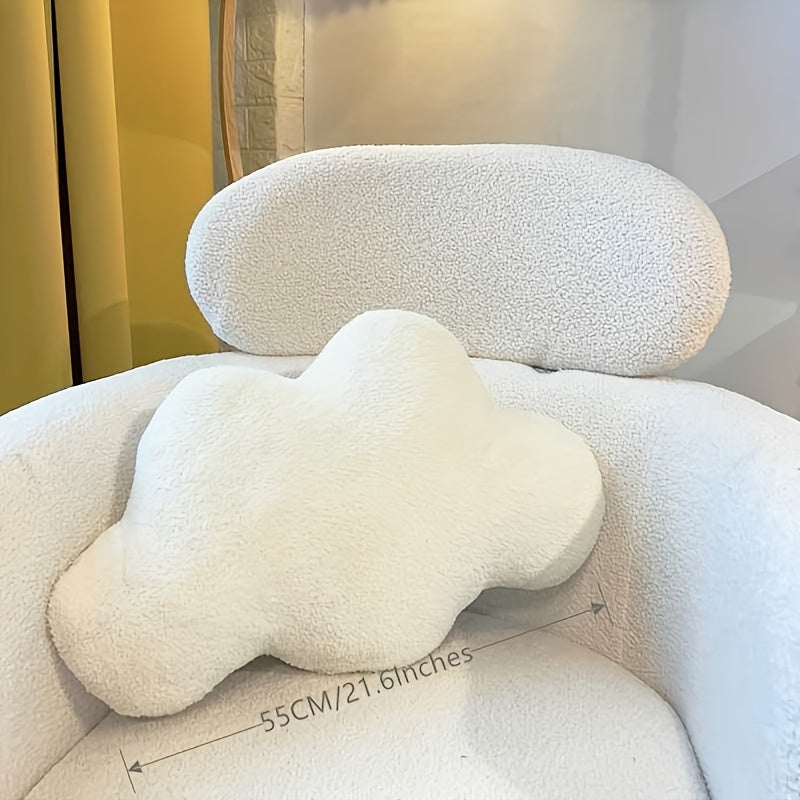 1pc Extra-Soft Plush Cloud-Shaped Throw Pillow - Fluffy Cushion for Couch, Bed