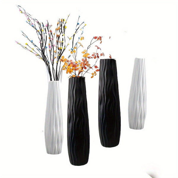 u002FCabinet Vase 22.83 Inches Tall - European Minimalist Modern Geometric Texture Cylindrical Design