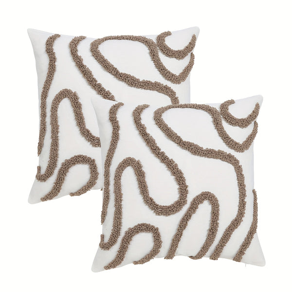 Boho Throw Pillow Covers Decorative Pillow Cases Embroidery Geometric Pattern Cushion Covers