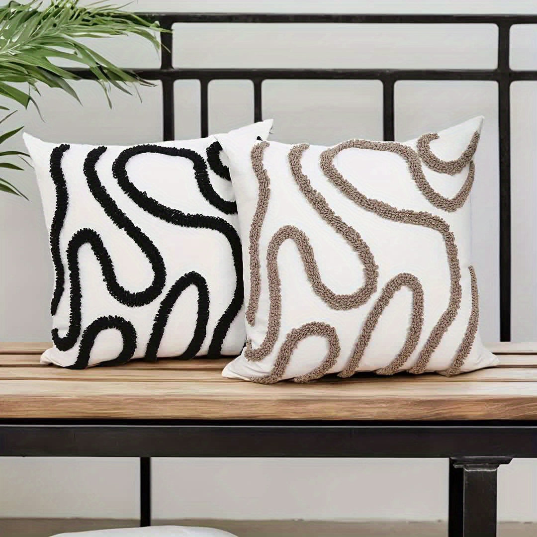 Boho Throw Pillow Covers Decorative Pillow Cases Embroidery Geometric Pattern Cushion Covers