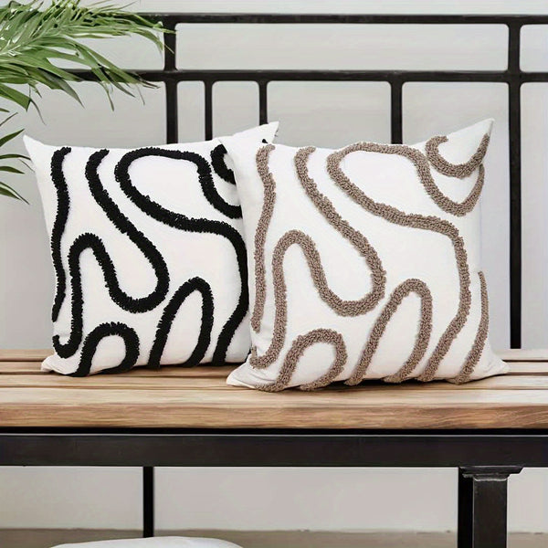 Boho Throw Pillow Covers Decorative Pillow Cases Embroidery Geometric Pattern Cushion Covers