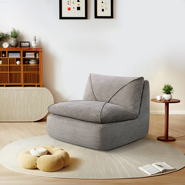 KERDOM 35.4'' Wide Armless Leisure Sofa, Breathable -linen Fabric