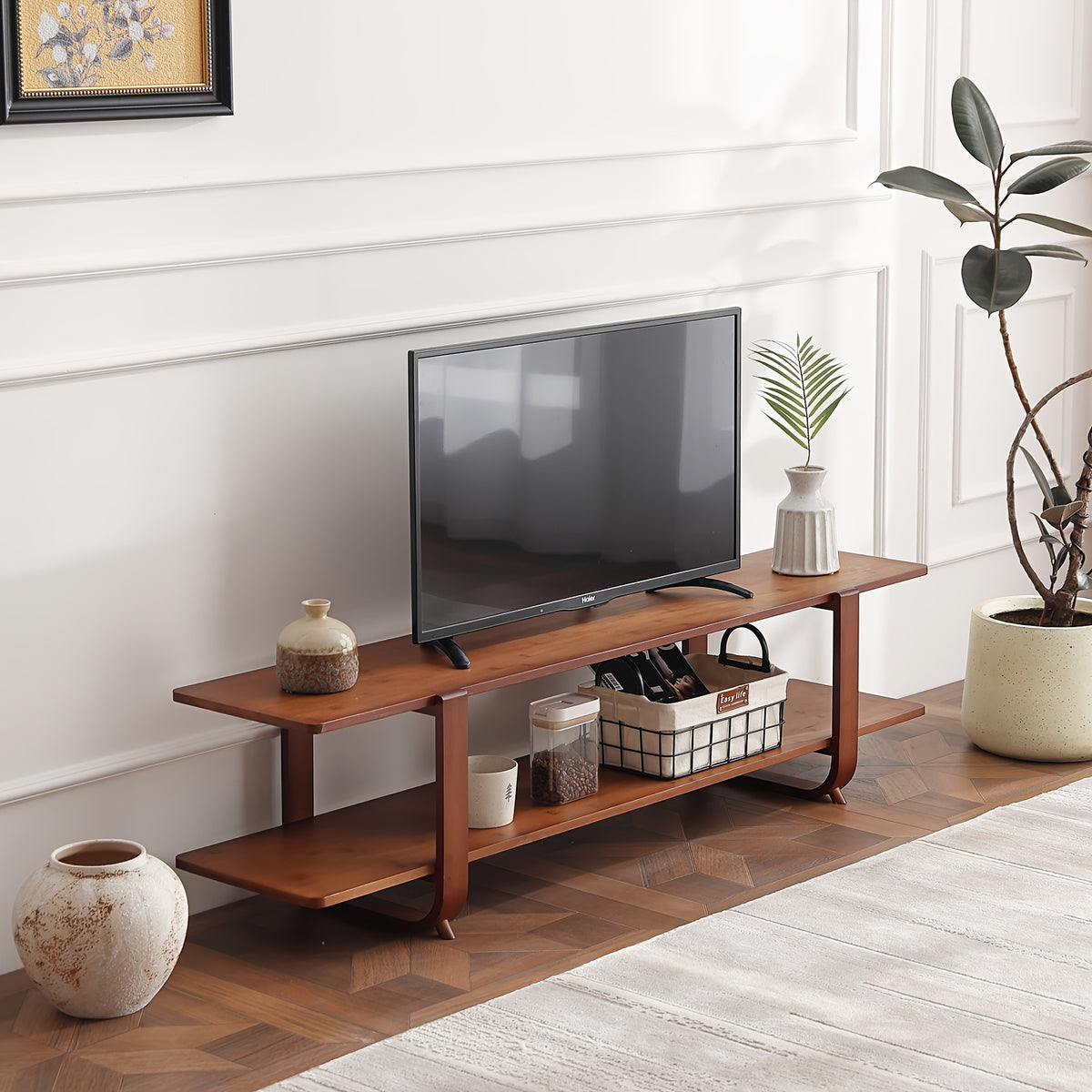 Modern Bamboo TV Stand Furlide Mid Century Modern Bamboo TV Stand For Up To 65''