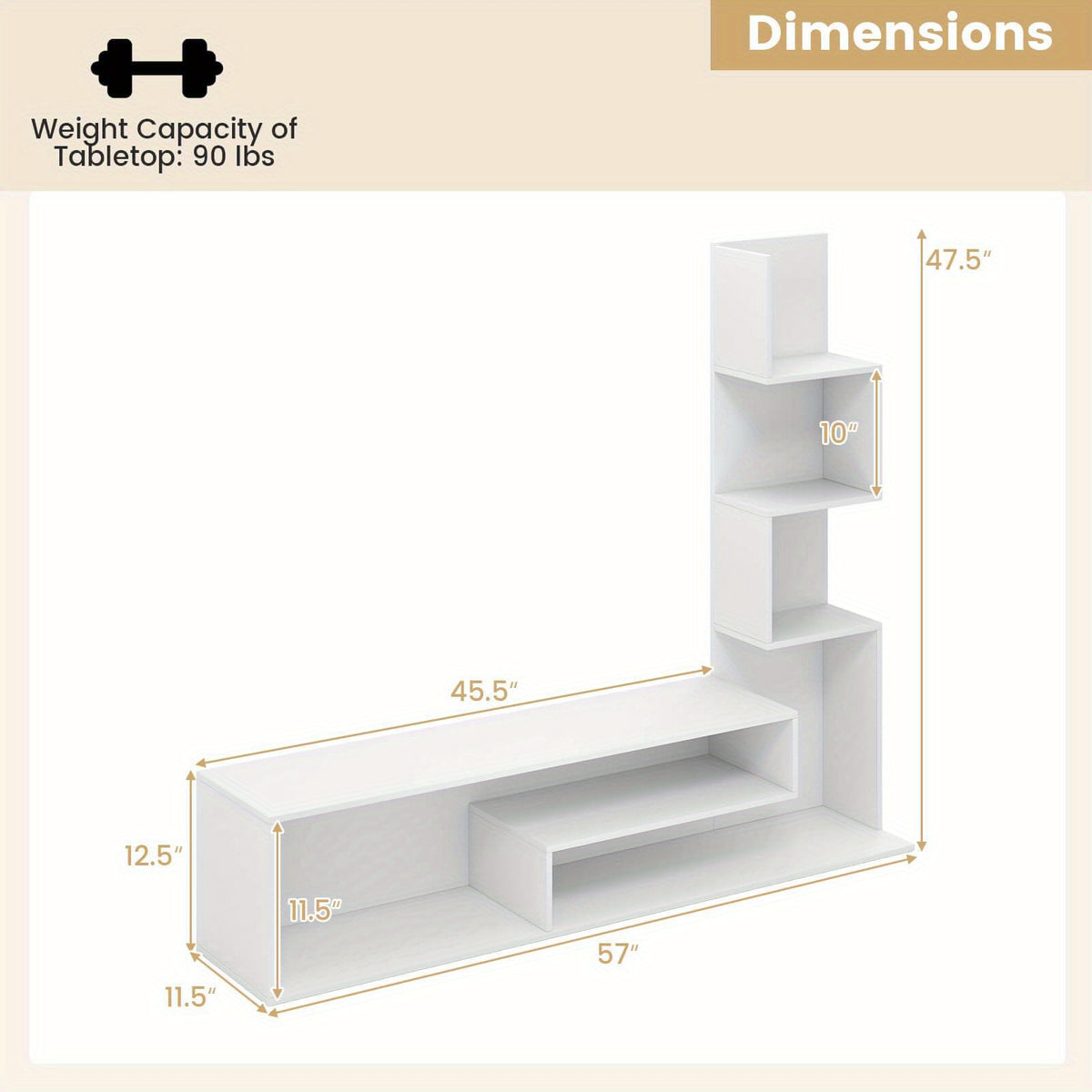 LIFEZEAL 50-Inch TV Stand for Large TVs up to 50\
