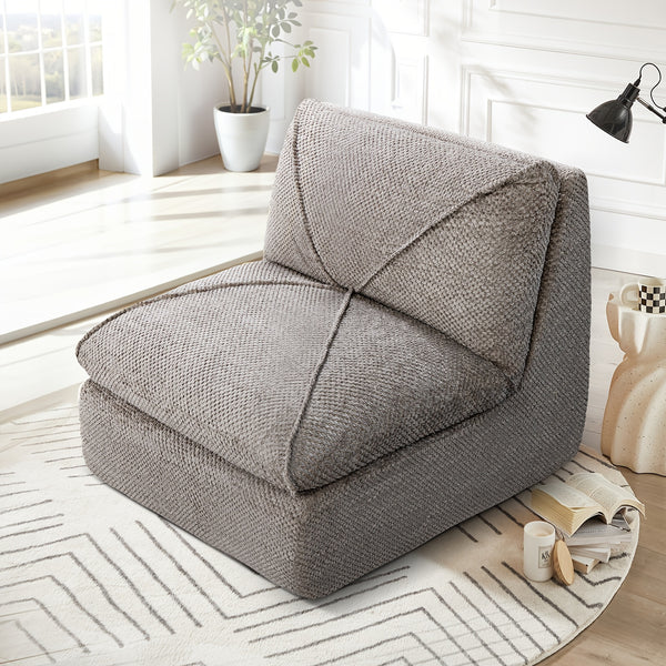 KERDOM 35.4'' Wide Armless Leisure Sofa, Breathable -linen Fabric