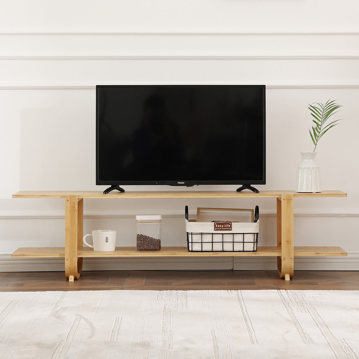 Modern Bamboo TV Stand Furlide Mid Century Modern Bamboo TV Stand For Up To 65''