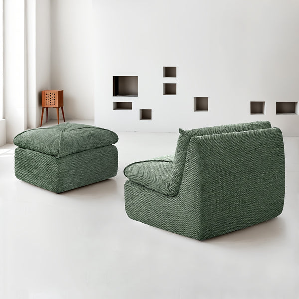 KERDOM 35.4'' Wide Armless Leisure Sofa, Breathable -linen Fabric