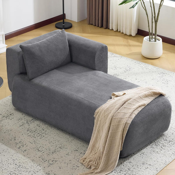 Bezseller Modern Classic Boucle Sofa Recliner Chair with Plush Cushions & Pillows - Soft Chenille Fabric Upholstery