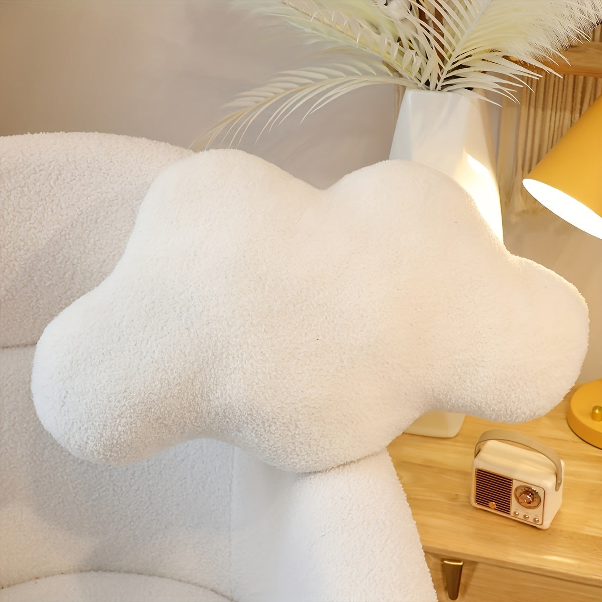 1pc Extra-Soft Plush Cloud-Shaped Throw Pillow - Fluffy Cushion for Couch, Bed