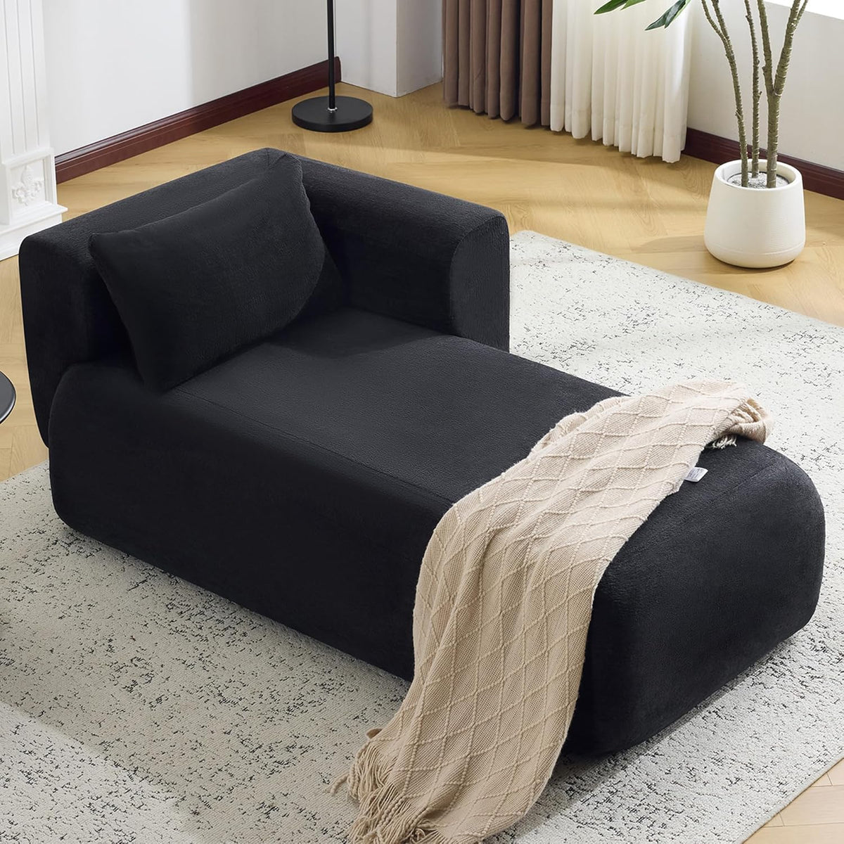 Bezseller Modern Classic Boucle Sofa Recliner Chair with Plush Cushions & Pillows - Soft Chenille Fabric Upholstery