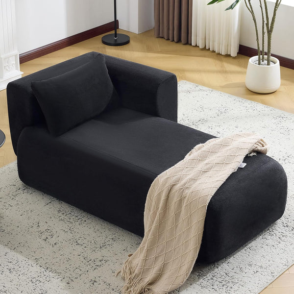 Bezseller Modern Classic Boucle Sofa Recliner Chair with Plush Cushions & Pillows - Soft Chenille Fabric Upholstery