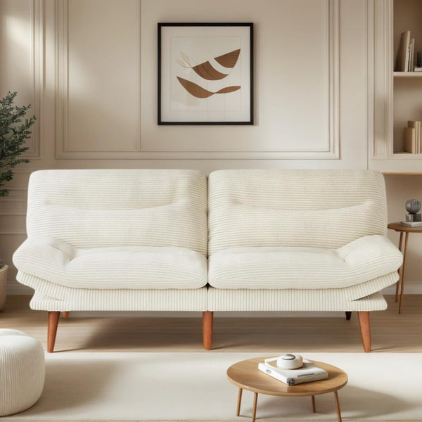 66-75Inch Futon Sofa Bed with Adjustable Backrest Armrests, Convertible Futon Sofa Couch for Small Spaces