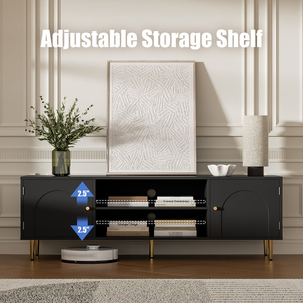 MHOM TV Stand for 50 55 60 inch TV, Modern TV Console, Entertainment Center with Storage Cabinets