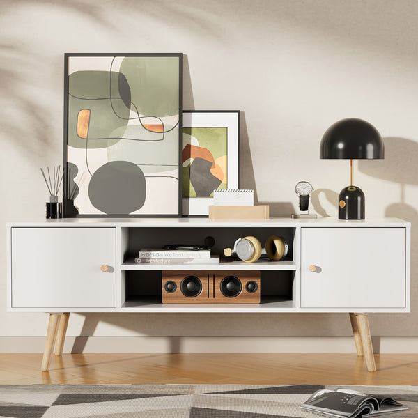 Aurorome 60 Inch Modern TV Stand with Storage, Entertainment Center And Media Console Table