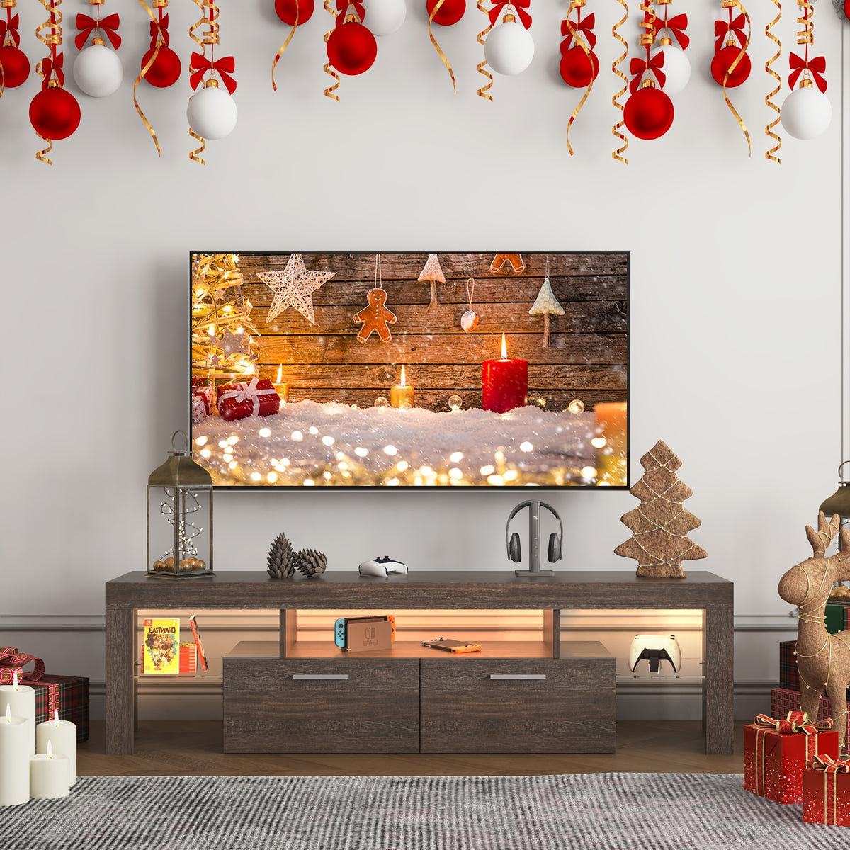 Farmhouse LED TV Stand for 50\u002F55\u002F65\u002F70\u002F75\