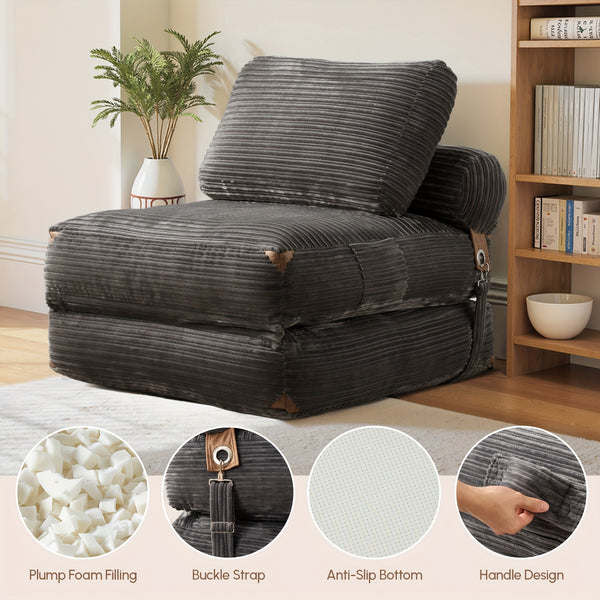 Single Folding Sofa Bed, Modern Convertible Sleeper Chair Sofa Bed for Adults