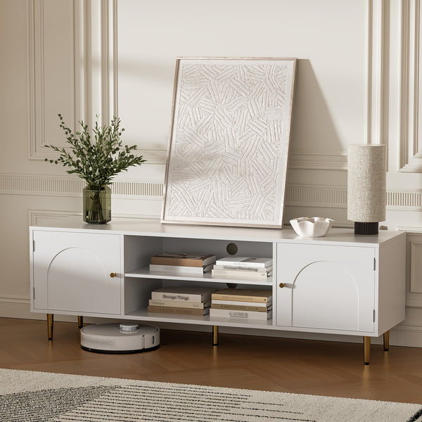 MHOM TV Stand for 50 55 60 inch TV, Modern TV Console, Entertainment Center with Storage Cabinets