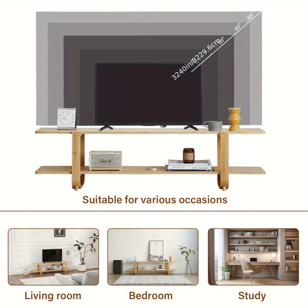 Modern Bamboo TV Stand Furlide Mid Century Modern Bamboo TV Stand For Up To 65''