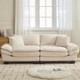 2-Seat Modular Sectional Sofa With Deep Seating, Corduroy Double-Layer Seat Cushions, Memory Foam