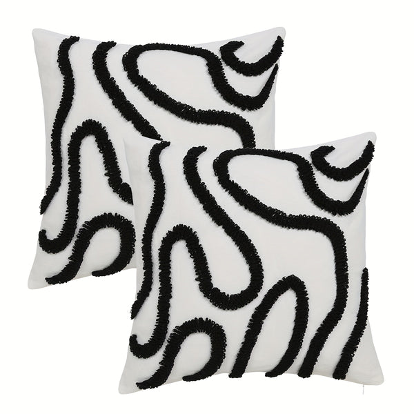 Boho Throw Pillow Covers Decorative Pillow Cases Embroidery Geometric Pattern Cushion Covers