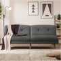Modern Convertible Futon Sofa Bed - Space-Saving Sleeper Couch with Hardwood-like HDF Frame